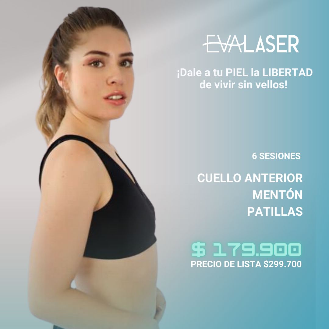 Depilación Láser: Cuello Anterior, Mentón y Patillas
