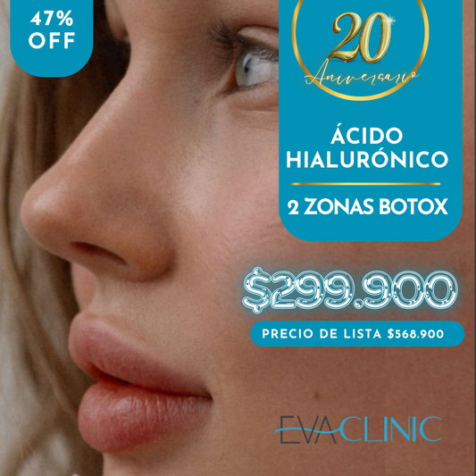 1 Zona de ácido Hialurónico + 2 Zonas Botox original