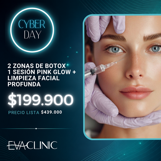 2 zonas de BOTOX + 1 Sesión Pink Glow + Limpieza Facial Profunda